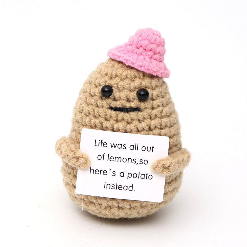 Wool Crocheted Positive Energy Potato Facial Expression Package Wool Fruit