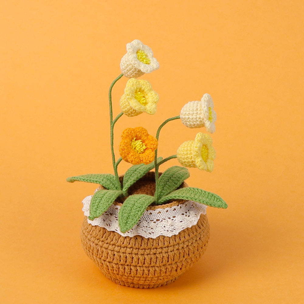 Finished Handmade Wool Woven Home Decoration Tulip Potted Plant