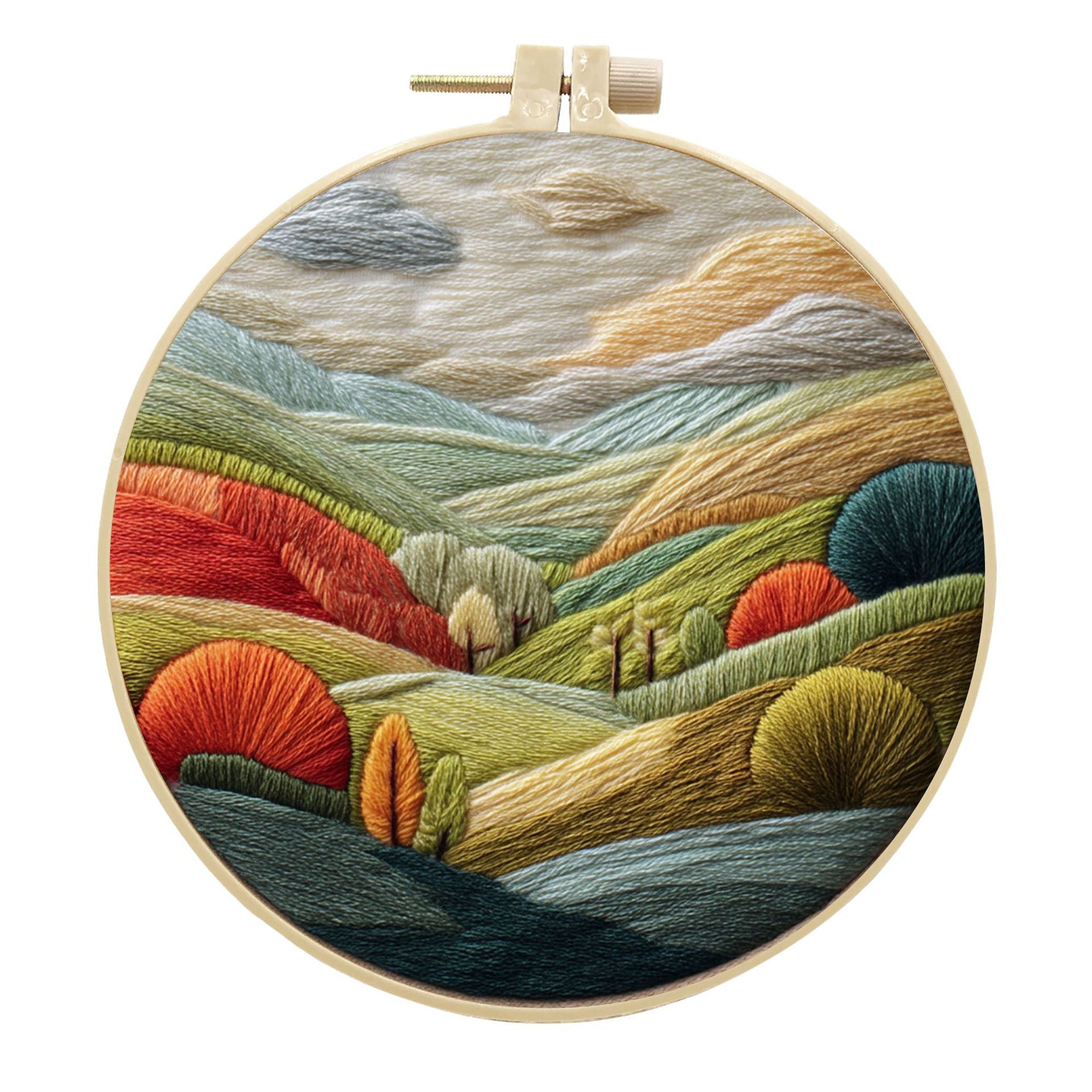 Embroidery Diy Landscape Handmade Cloth Art Material Kit