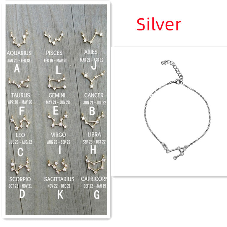 Zodiac Bracelet Crystal Bracelet Lady Gift