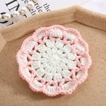 Simple Cute Flowers Knitted Coaster Wool Woven Coaster Flower