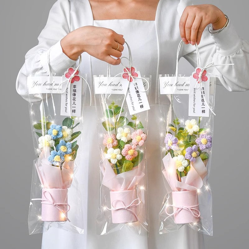 DIY Hand-woven Knitted Flower Decorations