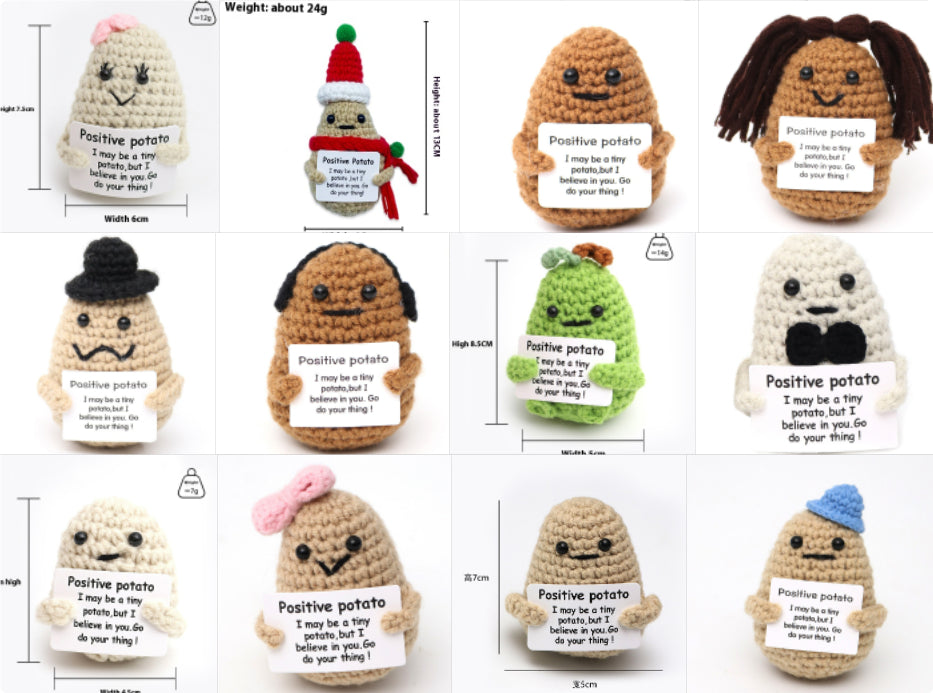 Wool Crocheted Positive Energy Potato Facial Expression Package Wool Fruit