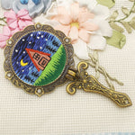 Fabric Makeup Mirror Embroidery Handmade Material Package