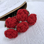 Overturn Pointed Rose Wool Hand-woven Flower Finished Product