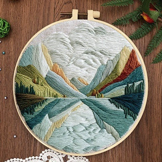 Embroidery Diy Landscape Handmade Cloth Art Material Kit