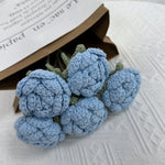 Overturn Pointed Rose Wool Hand-woven Flower Finished Product