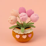 Finished Handmade Wool Woven Home Decoration Tulip Potted Plant