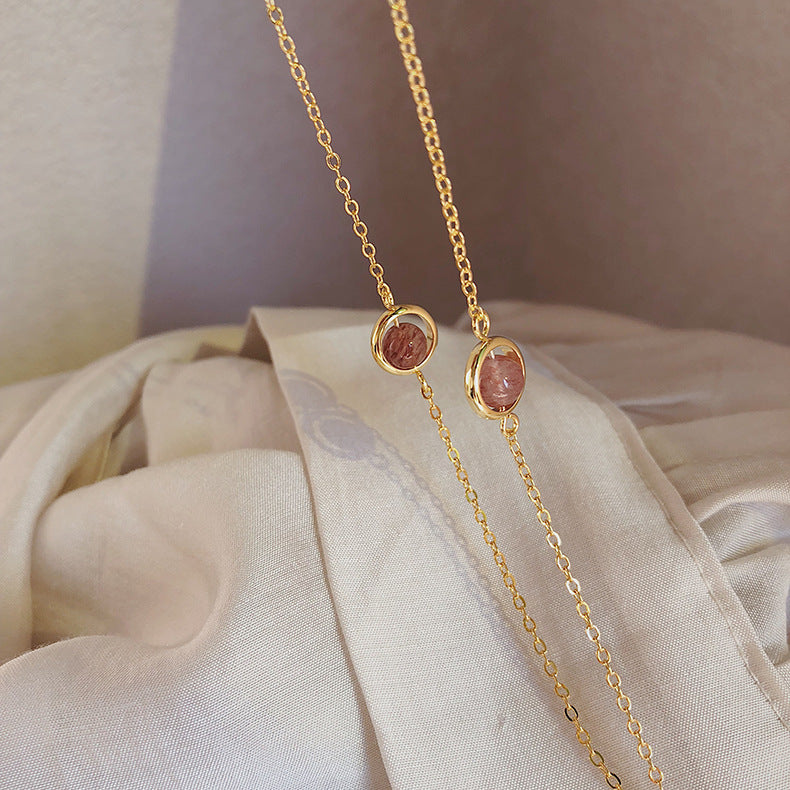 Pink Strawberry Crystal Bracelet