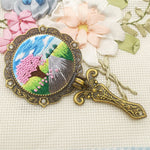 Fabric Makeup Mirror Embroidery Handmade Material Package