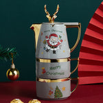 Ceramic Teapot Cup Gift Christmas Elk Teacup Suit