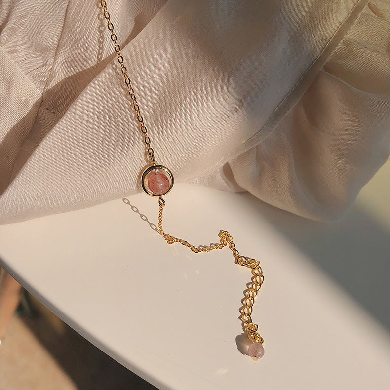 Pink Strawberry Crystal Bracelet