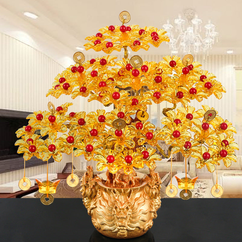Direct Selling Handmade Beaded Wealth Tree Material Package Leading Lucky Ornaments Art Diy Weaving Cash Cow