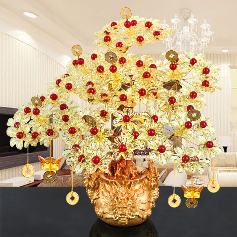 Direct Selling Handmade Beaded Wealth Tree Material Package Leading Lucky Ornaments Art Diy Weaving Cash Cow
