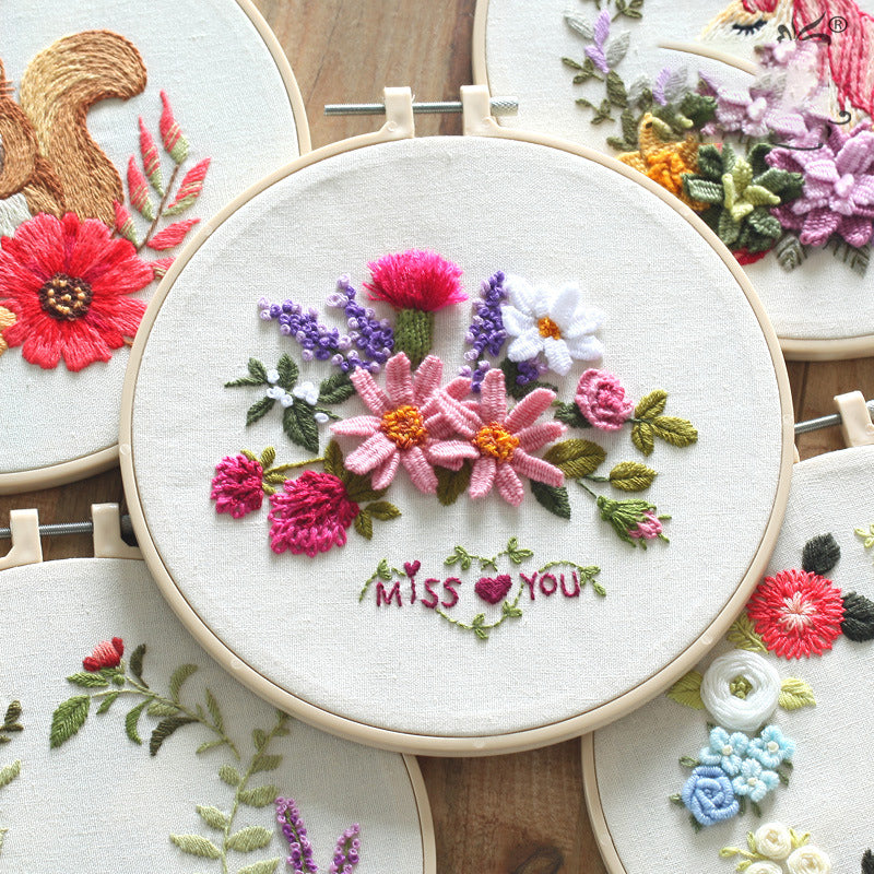 European Embroidery Diy Material Package Semi-finished Kit Beginner Simple Teaching