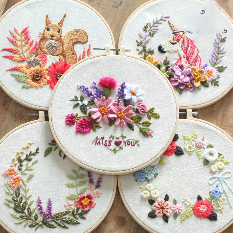 European Embroidery Diy Material Package Semi-finished Kit Beginner Simple Teaching