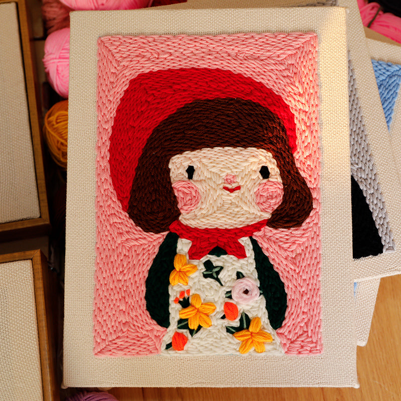 DIY Material Package Handmade Woolen Thread Stamp Embroidery Set handmade Lesson Self-embroidered Gift