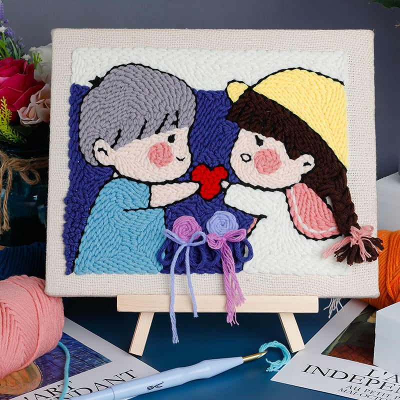DIY Material Package Handmade Woolen Thread Stamp Embroidery Set handmade Lesson Self-embroidered Gift