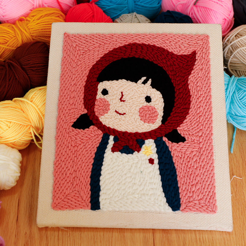 DIY Material Package Handmade Woolen Thread Stamp Embroidery Set handmade Lesson Self-embroidered Gift