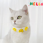 Pet Knitted Wool Felt Daisy Flower Bee Pumpkin Fruit Strap Cute Cat Collar Customization