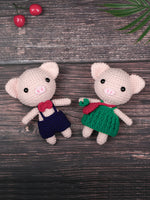 Handmade Crochet Yarn Doll Material Package Diy Pendant Couple Piggy Hook Line Doll Gift