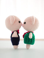 Handmade Crochet Yarn Doll Material Package Diy Pendant Couple Piggy Hook Line Doll Gift
