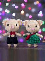 Handmade Crochet Yarn Doll Material Package Diy Pendant Couple Piggy Hook Line Doll Gift