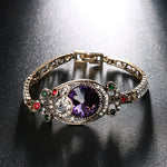 Vintage crystal gemstone exquisite ladies bracelet
