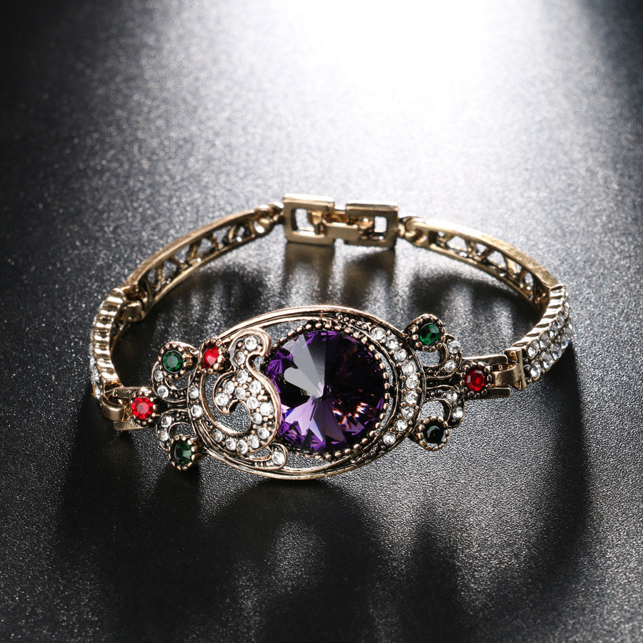 Vintage crystal gemstone exquisite ladies bracelet