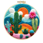 Stamp Wool Felt Painting With Embroidery Frame Material
