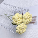 Overturn Pointed Rose Wool Hand-woven Flower Finished Product