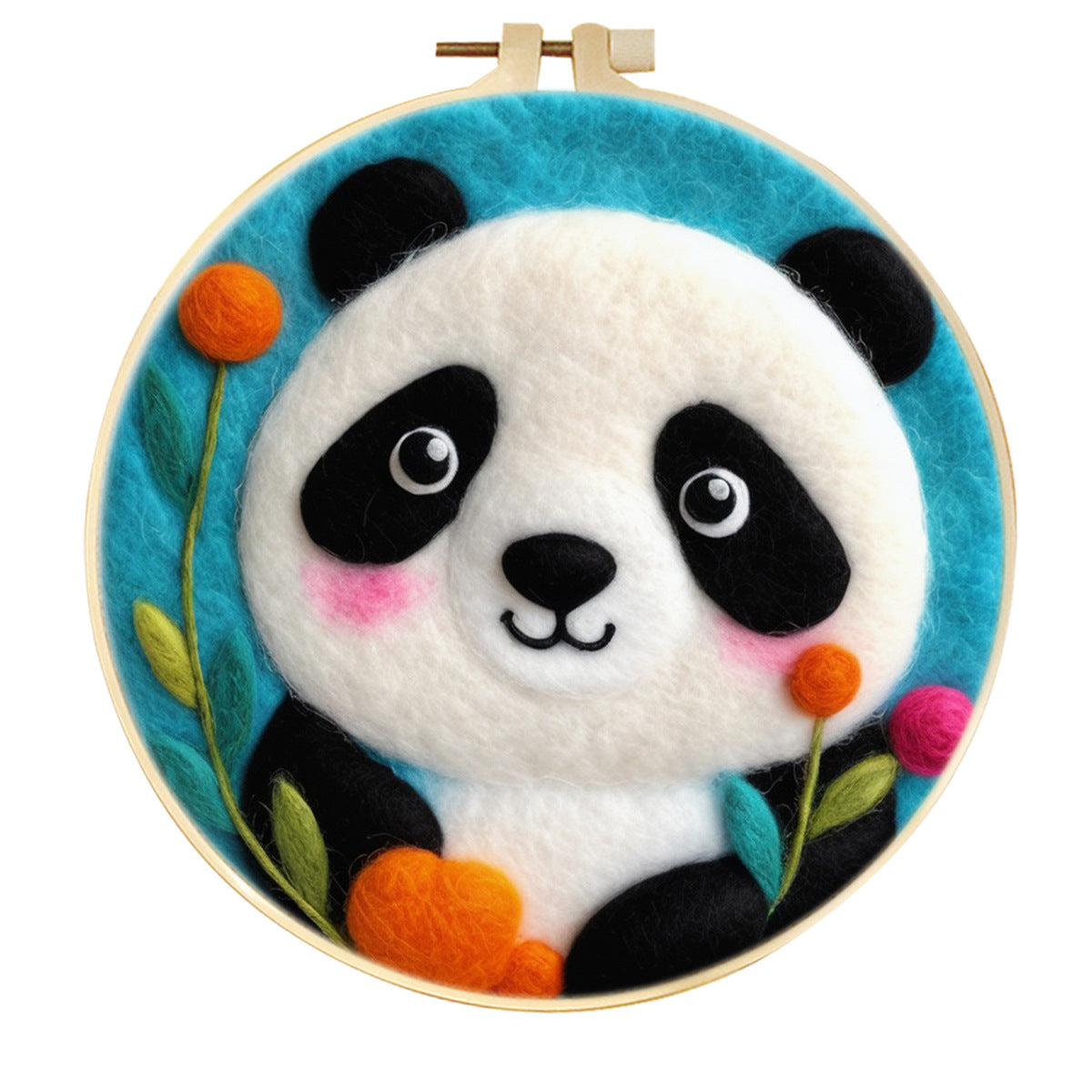 Stamp Wool Felt Painting With Embroidery Frame Material