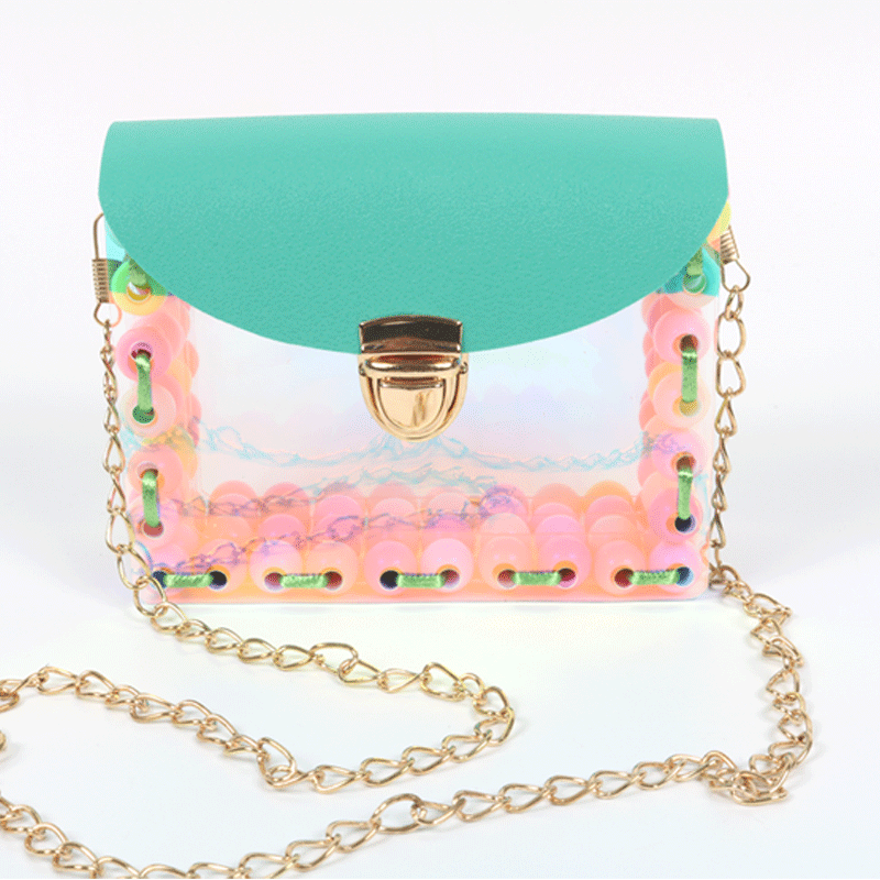 Handmade DIY Toy Colorful Princess Beaded Bag Girl Bag Manual Puzzle Wear Bead Assembling Material Package