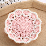 Simple Cute Flowers Knitted Coaster Wool Woven Coaster Flower