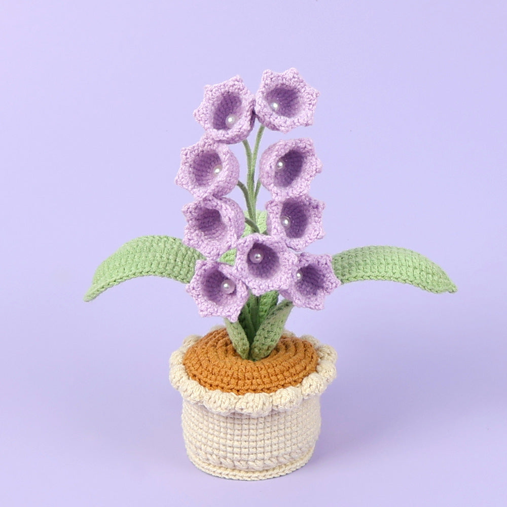 Finished Handmade Wool Woven Home Decoration Tulip Potted Plant