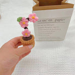 Hand-woven Mini Potted Office Decorations Wool Finished Product