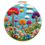 Stamp Wool Felt Painting With Embroidery Frame Material