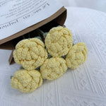 Overturn Pointed Rose Wool Hand-woven Flower Finished Product