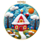 Stamp Wool Felt Painting With Embroidery Frame Material