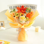 Knitted Wool Flowers Woven Rose Sunflower