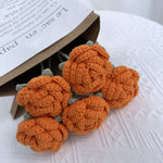 Overturn Pointed Rose Wool Hand-woven Flower Finished Product