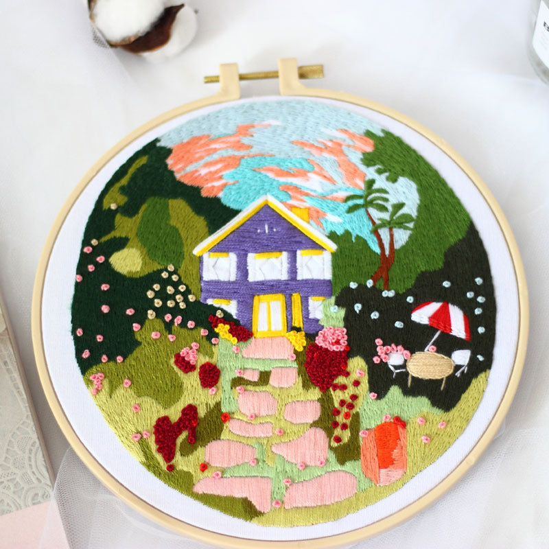 Handmade Embroidery Material Package Special Architectural Landscape Courtyard Chunsheng Kit