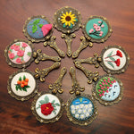 Fabric Makeup Mirror Embroidery Handmade Material Package