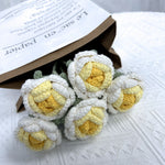 Overturn Pointed Rose Wool Hand-woven Flower Finished Product