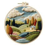 Embroidery Diy Landscape Handmade Cloth Art Material Kit