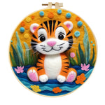 Stamp Wool Felt Painting With Embroidery Frame Material