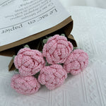 Overturn Pointed Rose Wool Hand-woven Flower Finished Product