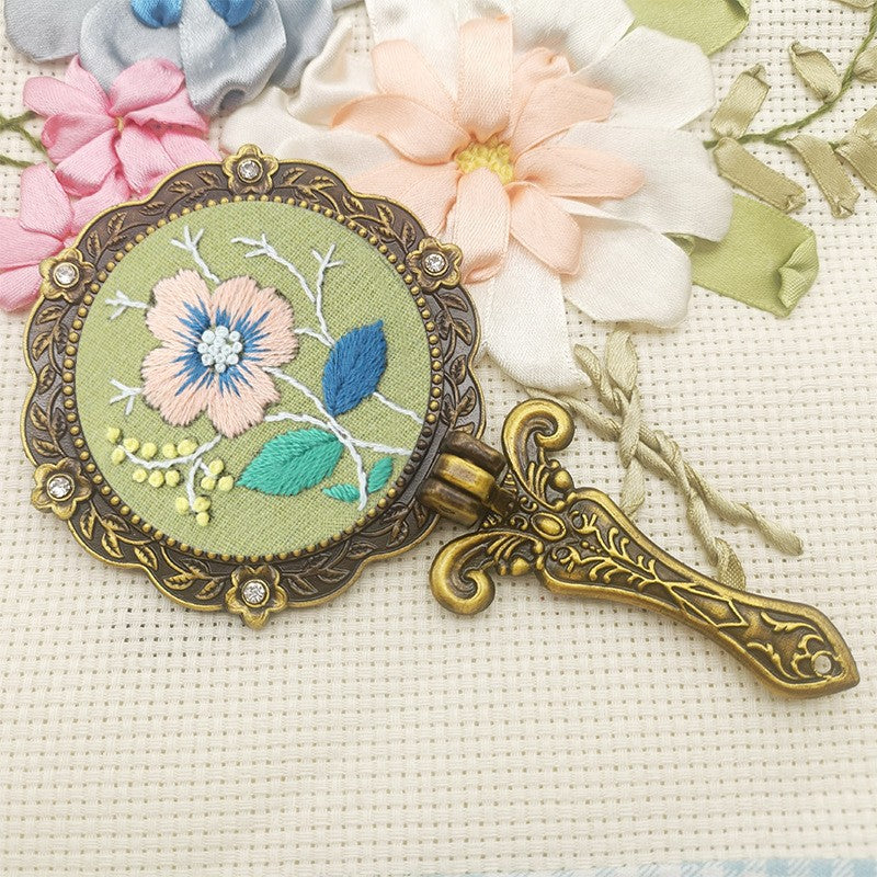 Fabric Makeup Mirror Embroidery Handmade Material Package