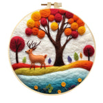 Stamp Wool Felt Painting With Embroidery Frame Material