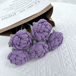 Overturn Pointed Rose Wool Hand-woven Flower Finished Product